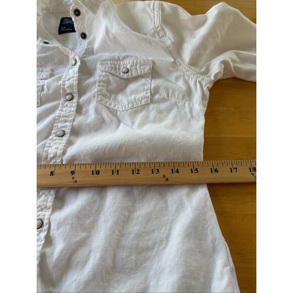 American Eagle Outfitters White Western Snap Button Shirt – Women’s P Small - Picture 8 of 10